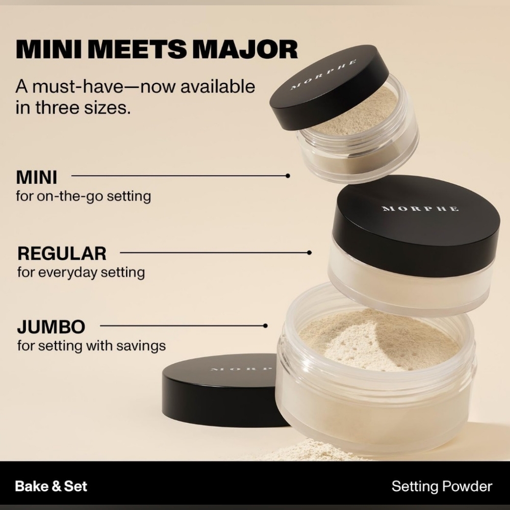 New! Morphe Bake & Set Translucent Powder - Picture 5 of 8